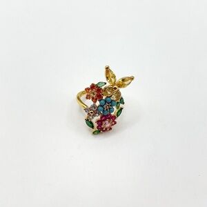 KS703-Kate Spade butterfly and flower ring size 8